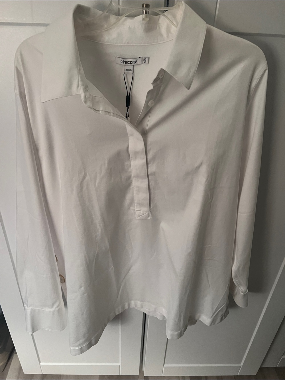 Chico's White Button-Front Collared Blouse